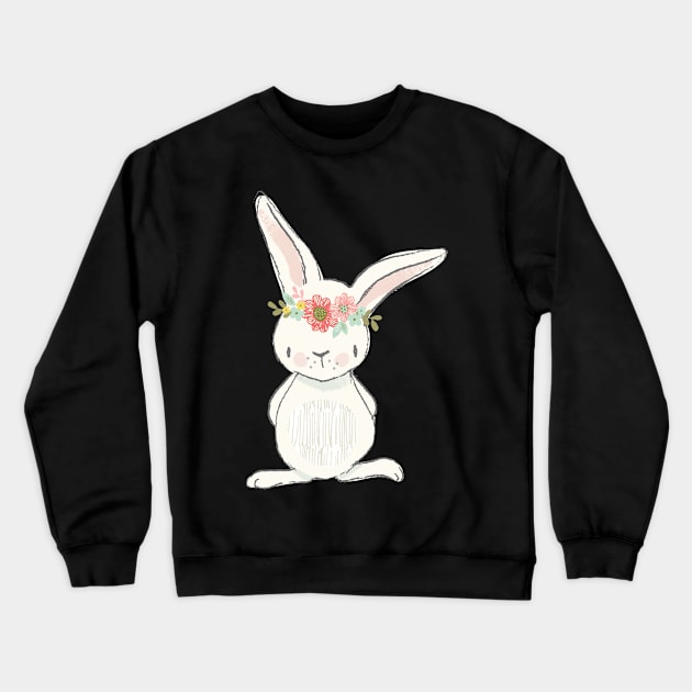 Cute Easter Bunny White T Shirt Top Women Crewneck Sweatshirt by danielsho90